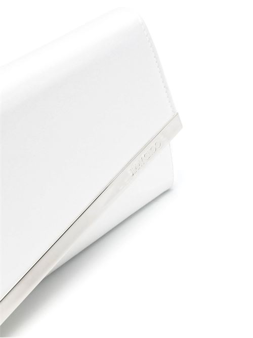 ivory white satin finish envelope design Jimmy Choo | EMMIESATIVORY